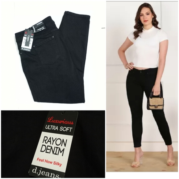 d. jeans Denim - d. jeans Black Super Soft Ankle Rayon Denim Sz 22W